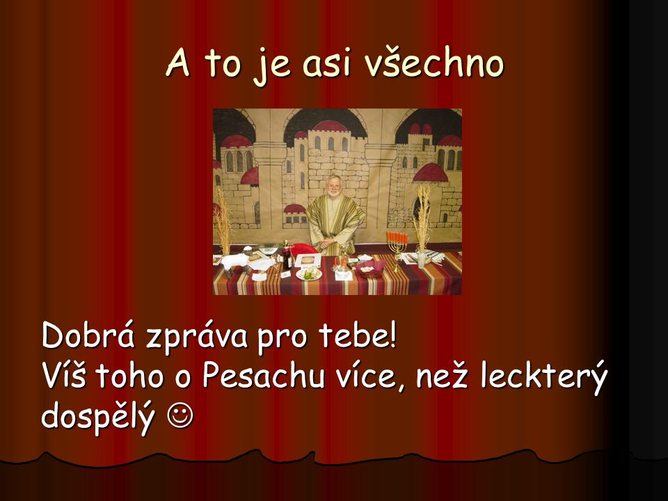 Idovsk Velikonoce Neboli Pesach Ppt St Hnout